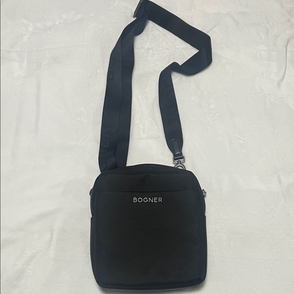 Bogner Black Messenger Bag for Men